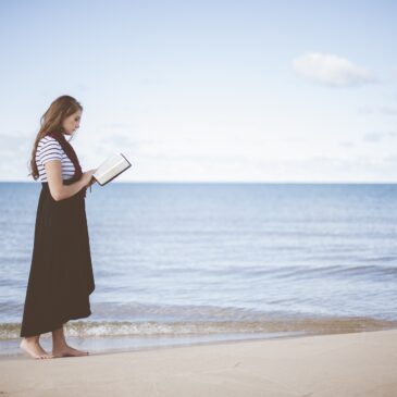 reading on beach